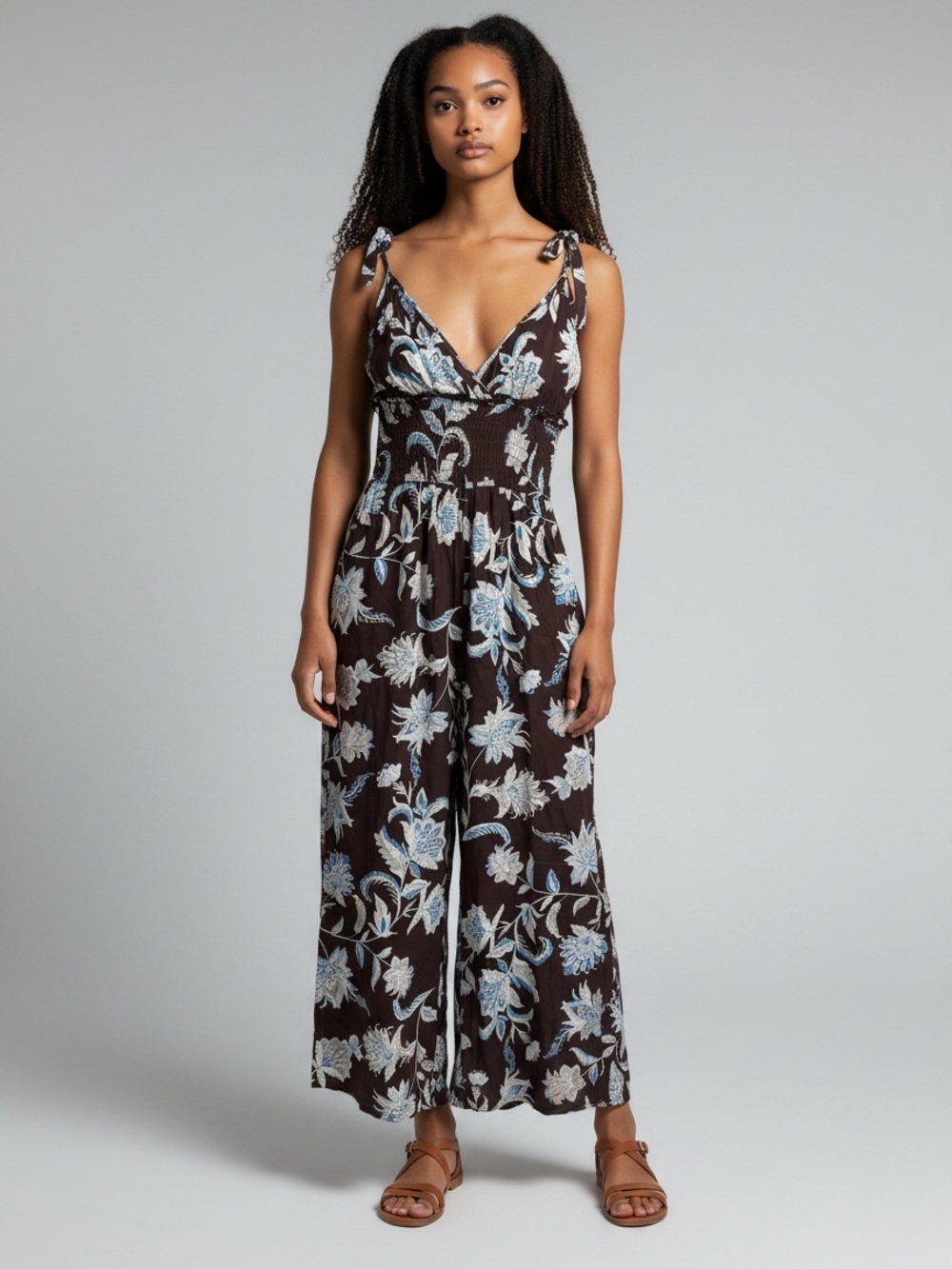PATRONS OF PEACE Arcadia Floral Jumpsuit Brown Size M NEW